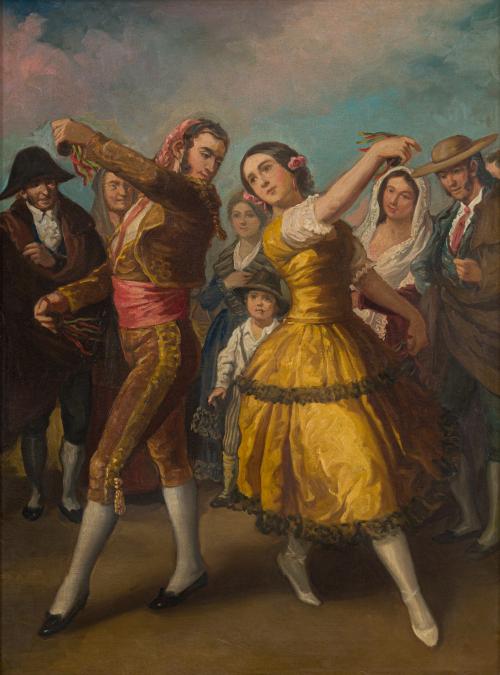 ESCUELA SEVILLANA. Mediados del siglo XIX, Parejas bailando