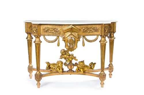 Consola estilo Luis XVI, Napoleón III, Francia c. 1870.En