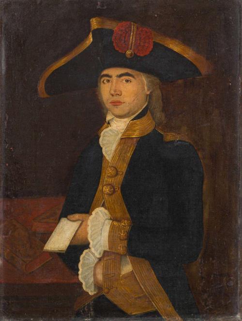 ESCUELA ESPAÑOLA. Siglo XVIII, Retrato de almirante o guard
