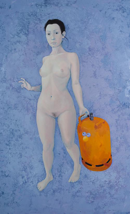 LOS BRAVÚ (Salamanca, 1989), Dea llevando el butano, Acríli