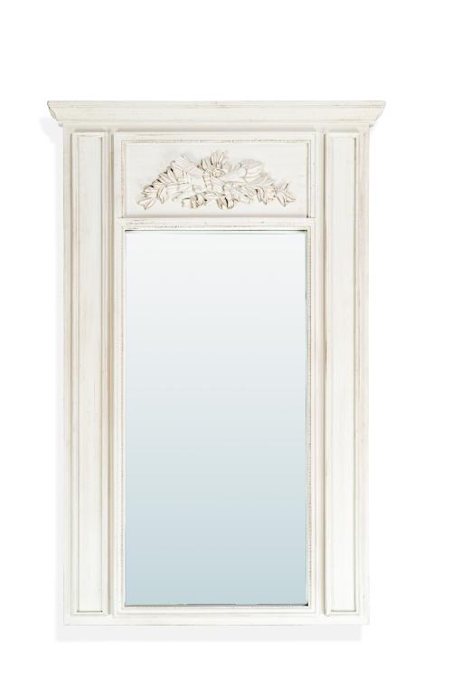 Trumeau estilo Luis XVI, s. XXEn madera pintada en gris y