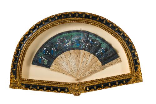 Abanico chino de las mil caras para la exportación, Cantón,