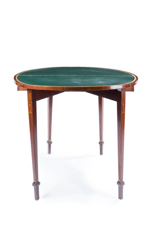 Mesa de juego de media luna Sheraton, Inglaterra principios