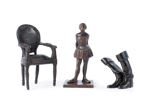 ESCUELA FRANCESA S. XX.Lote formado por tres pequeños bro