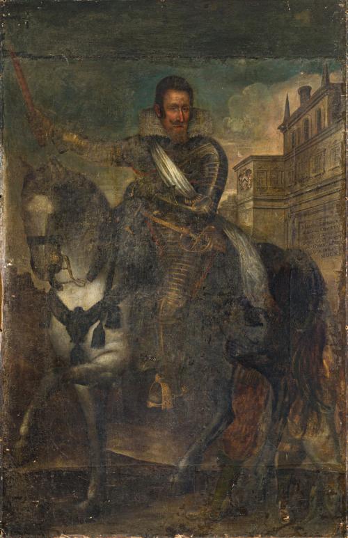 545   -  <p><span class="object_author">ESCUELA FLAMENCA. 1612 - Retrato ecuestre de  Mario Savorgnano</span></p>