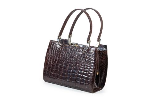 Bolso de mano en piel de cocodrilo