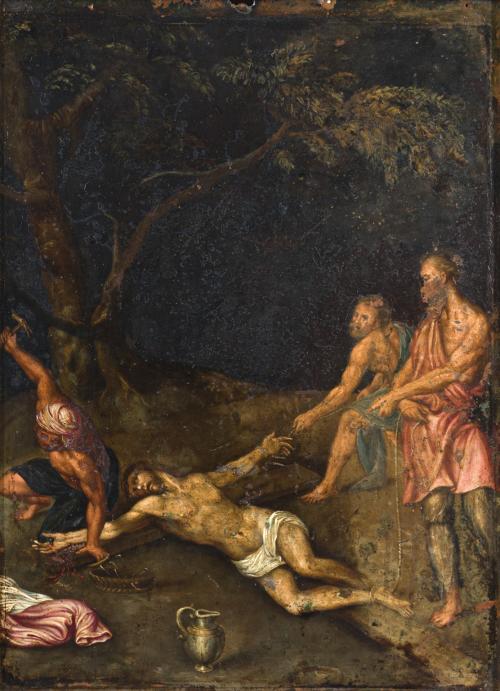 ESCUELA ITALIANA. Finales del siglo XVI, La Crucifixión de