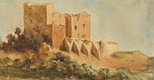 354   -  <p><span class="object_author">MARIANO FORTUNY (Reus, 1838 - Roma, 1874) - El castillo de Senmanat</span></p>