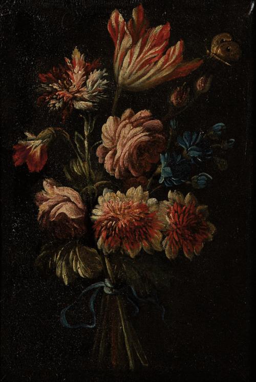 295   -  <p><span class="object_author">TALLER DE JUAN DE ARELLANO (Santorcaz, 1614 - Madrid, 1676) - Ramillete de flores con mariposa </span></p>