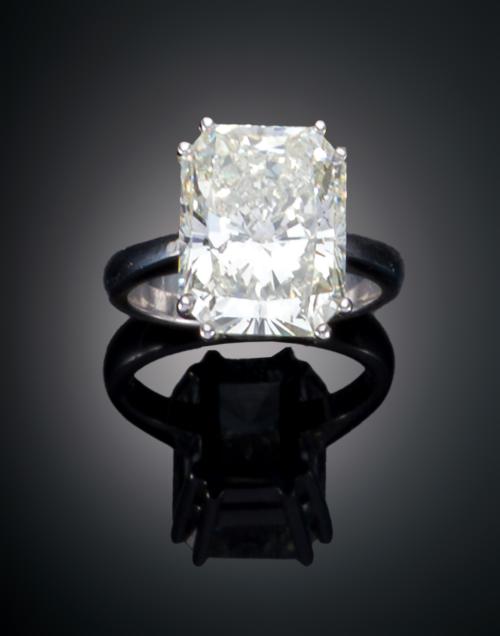 SORTIJA CON DIAMANTE EN ORO BLANCO DE 18 K