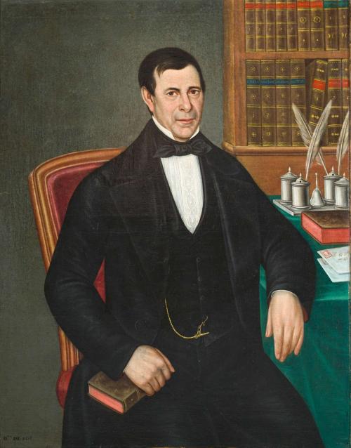 305   -  <p><span class="object_author">ESCUELA ESPAÑOLA. 1857 - Retrato de magistrado</span></p>