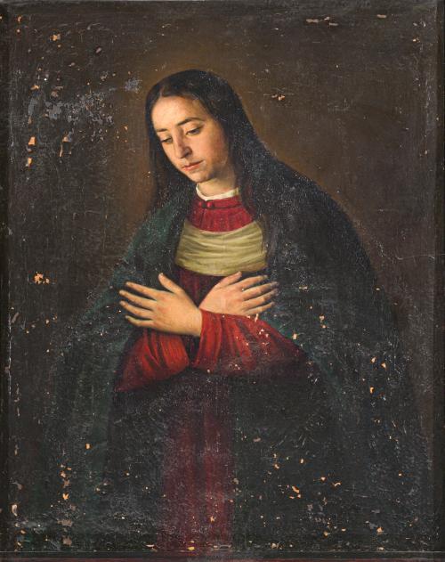 ESCUELA  ESPAÑOLA. Siglo XIX, La Dolorosa , Óleo sobre lien