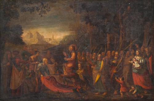 ESCUELA ESPAÑOLA. Siglo XVII, Entrada triunfal de Cristo en