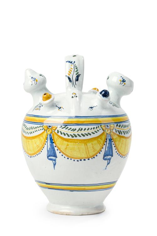 Botijo en cerámica de Talavera esmaltada y policromada, c.1