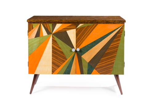 Aparador estilo Mid century, S. XX.Estructura en madera c