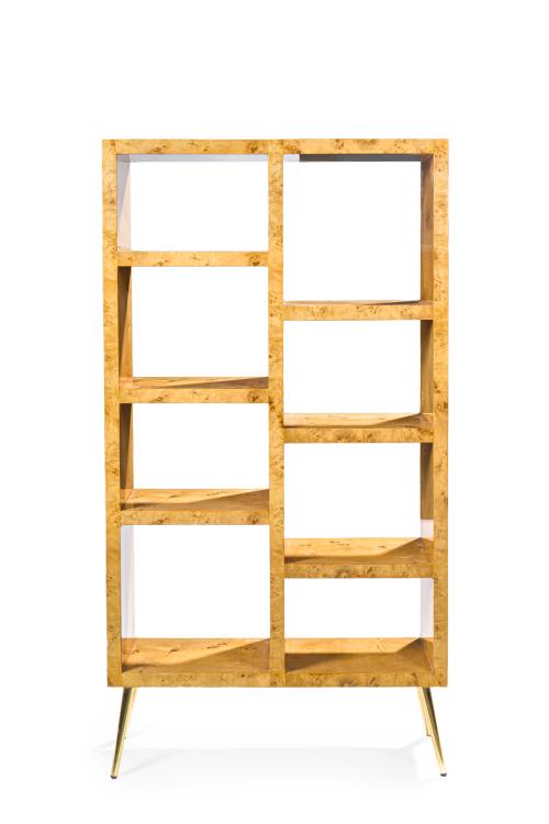 Estantería estilo Art Decó.Realizada en madera chapada co