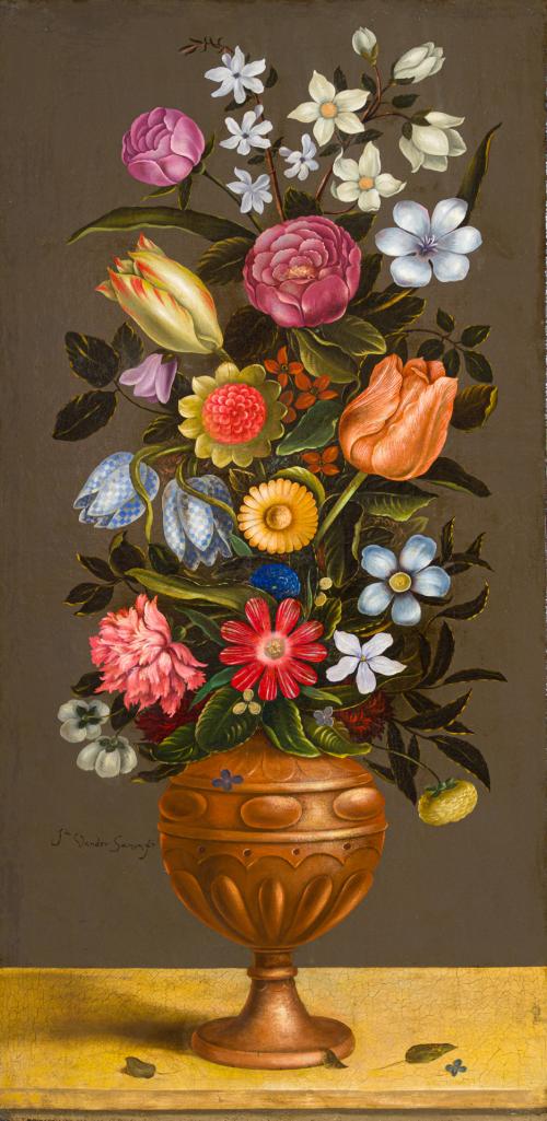 518   -  <p><span class="object_author">LUDGER TOM RING, el joven (1522, Münster –1584, Braunschweig). Finales del siglo XVI - Pareja de jarrones con flores</span></p>