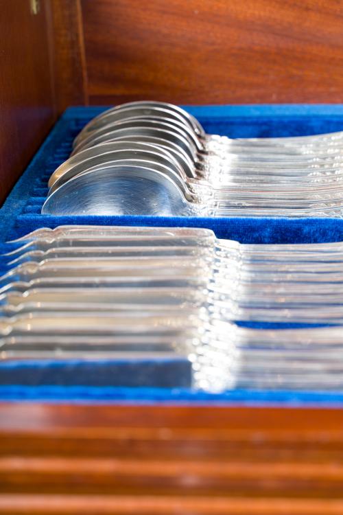 Cubertería de plata española punzonada Ley 925 de La Cruz d