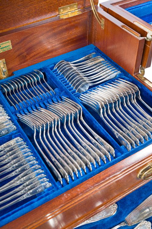 Cubertería de plata española punzonada Ley 925 de La Cruz d