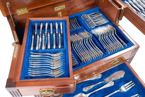 Cubertería de plata española punzonada Ley 925 de La Cruz d