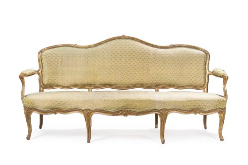 Tresillo estilo Luis XV, Francia  finales s. XIXEn madera