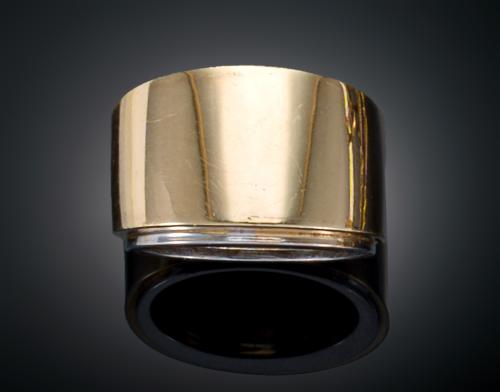 SORTIJA ESTILO BOMBÉ EN ORO AMARILLO/BLANCO EN 18 K