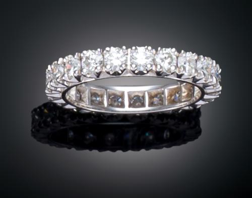 SORTIJA INFINITO CON DIAMANTES EN ORO BLANCO DE3 18 K