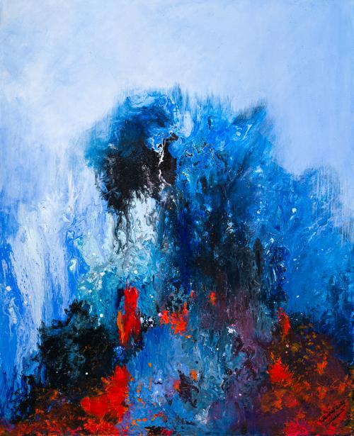 DANIEL MARTÍN FIGUEROA (España, s. XX), Erupción volcán de 