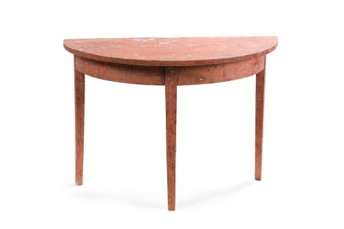 Consola de media luna estilo neoclásico En madera de pino