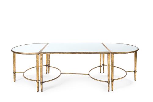 Original mesa centro tripartita siguiendo modelos de Maison