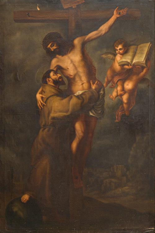 562   -  <p><span class="object_author">ESCUELA ESPAÑOLA. Principios del siglo XX - San Francisco abrazando a Cristo en la Cruz</span></p>