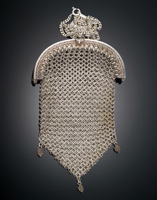 MONEDERO DE MALLA EN PLATA