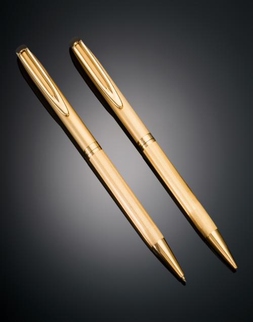 SET DE BOLIGRAFO Y PORTAMINAS WATERMAN C/F PLAQUE ORO DE 18