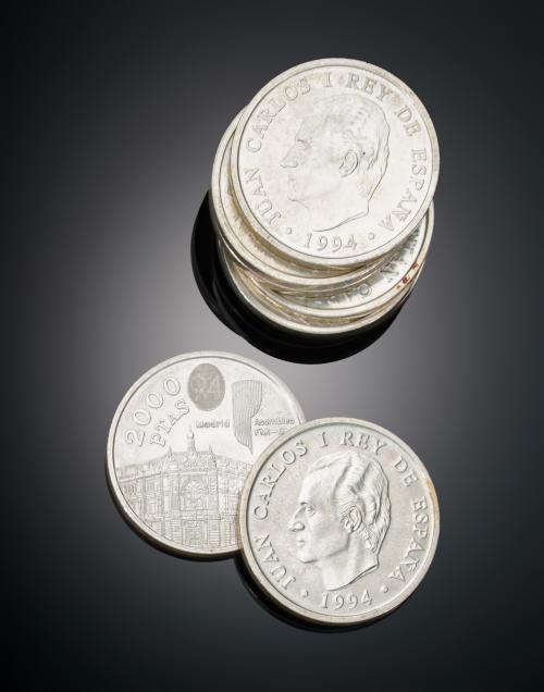 1145   -  <p><span class="object_title">LOTE DE NUEVE MONEDAS DE 2000 PESETAS AÑO 1994 Y 1995 EN PLATA</span></p>