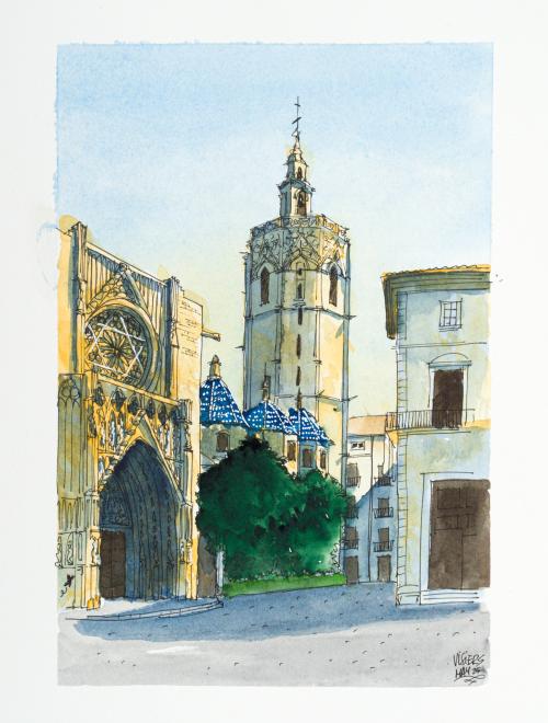 IGNACIO VISIERS (Madrid, 1962), El Miguelete desde la plaza