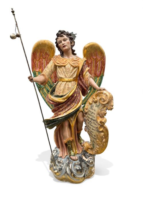 ESCUELA ESPAÑOLA. Siglo XVIII, Arcángel San Rafael, Escul