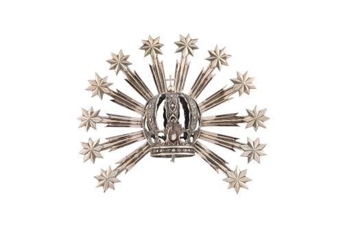Corona con resplandor y estrellas para talla en plata españ