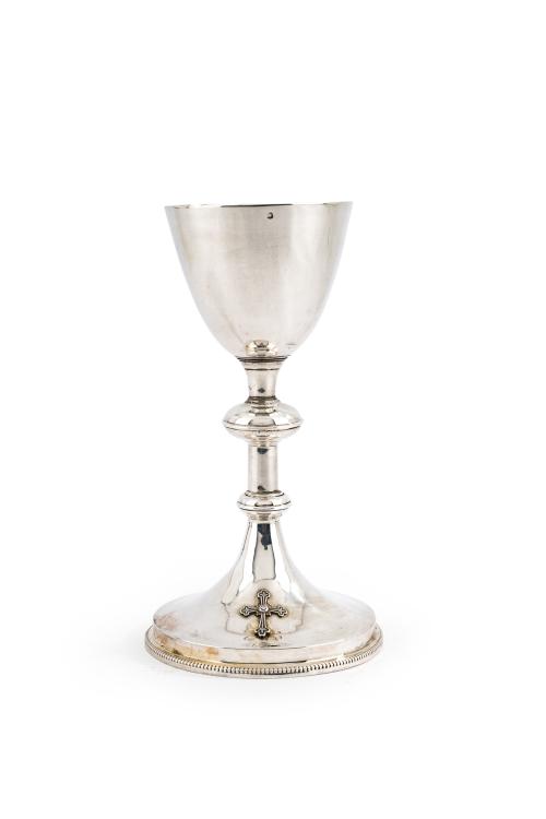 Caliz en plata francesa punzonada, s. XIX