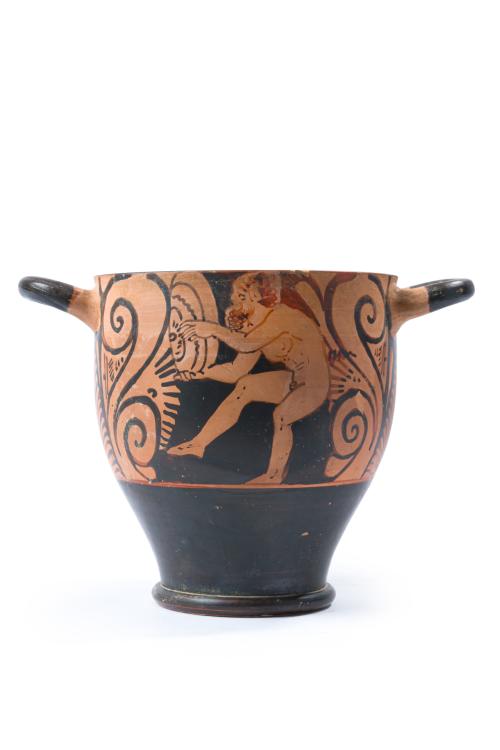 MAGNA GRECIA (siglo IV a.C.), Skyphos, Cerámica de figuras 