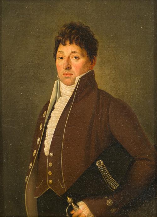 600   -  <p><span class="object_author">CÍRCULO DE ZACARÍAS GÓNZÁLEZ VELÁZQUEZ(Madrid, 1763 -1834). Siglo XIX - Retrato masculino</span></p>