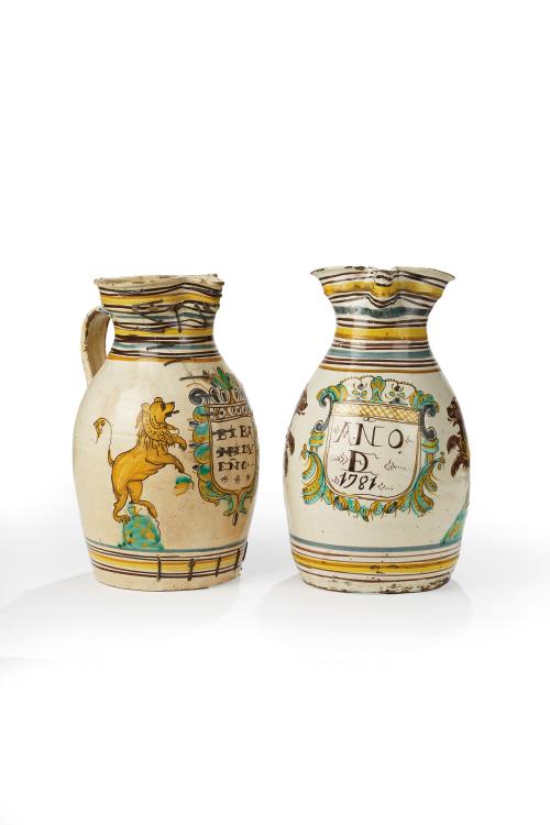 210   -  <p><span class="object_title">Jarra de cerámica esmaltada Puente del Arzobispo (Toledo). Fechada 1781</span><br></p>