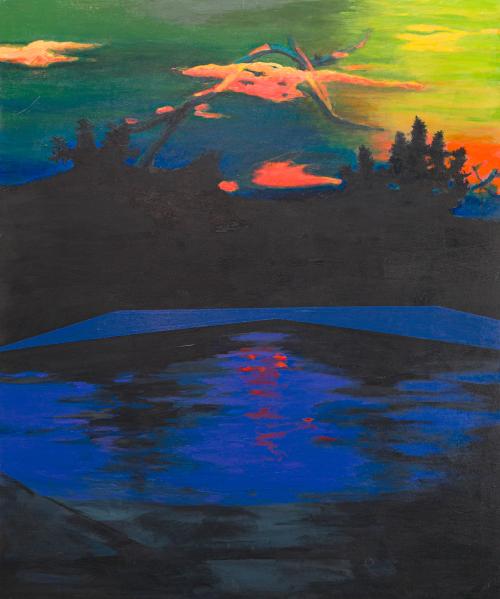854   -  <p><span class="object_author">JUAN MANUEL LÓPEZ-REINA COSO (Cuenca, 1953) - Anochecer a contraluz</span></p>