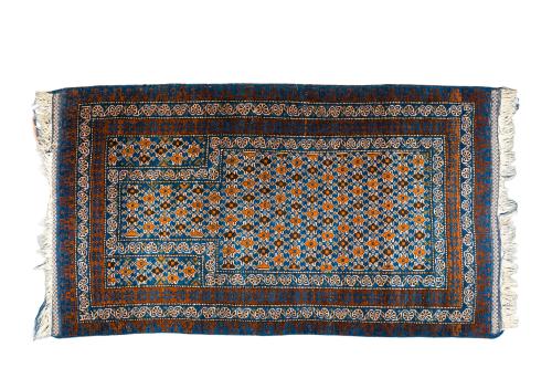 Alfombra oriental tribal en lana anudada a mano, s. XXCam