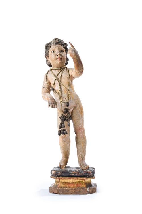 ESCUELA ANDALUZA. Siglo XVIII, Niño Jesus redentor, Madera 