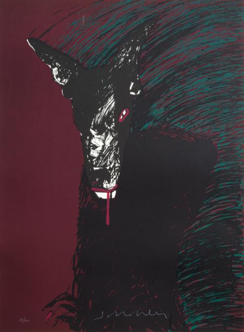 827   -  <p><span class="object_author">FRITZ SCHOLDER (Minnesota, 1937-Arizona, 2005) - Retrao de hombrelobo</span></p>