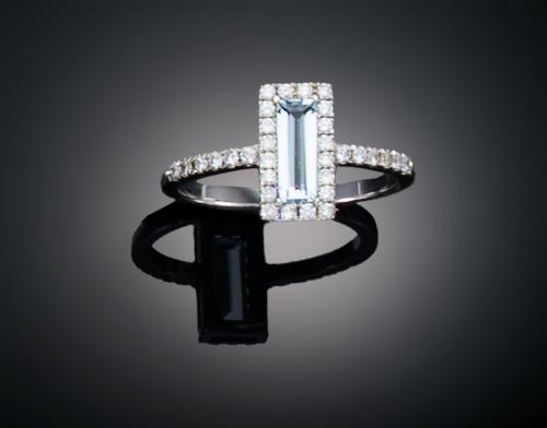 SORTIJA CON TOPACIO EN ORO BLANCO DE 18 K