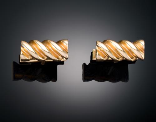 GEMELOS HERVEY AVEDON EN ORO AMARILLO DE 14 K