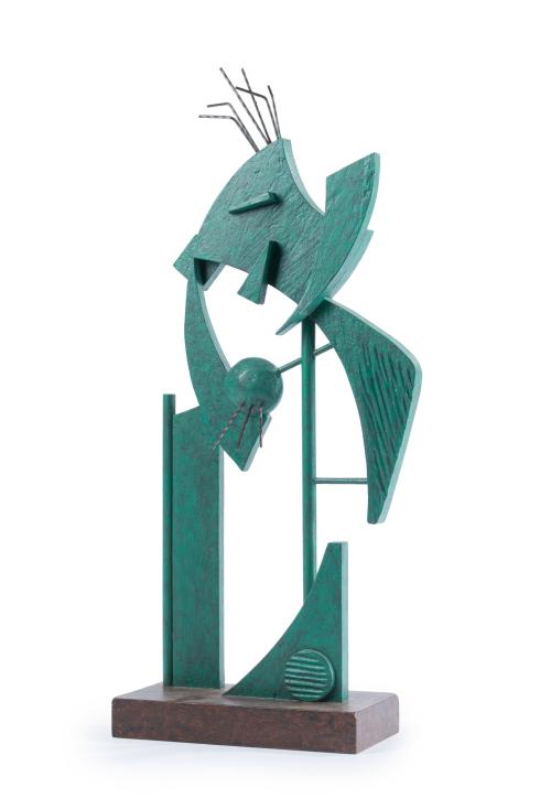 JOSÉ MARÍA ARCE (Pamplona, 1948), Figura,  Madera y policro