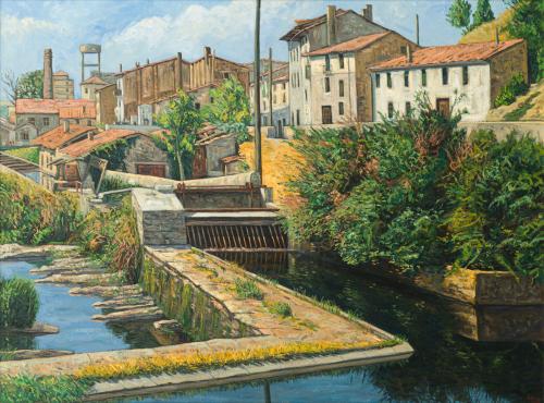 JOSÉ MARÍA ARCE (Pamplona, 1948), Villaba, Óleo sobre lienzo