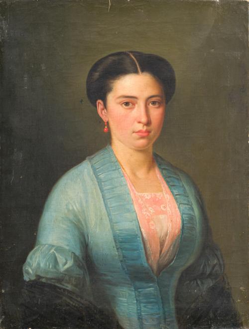 607   -  <p><span class="object_author">CARLOS LUIS DE RIBERA Y FIEVE (1815-1891).  Hacia 1850 - Retrato de dama</span></p>
